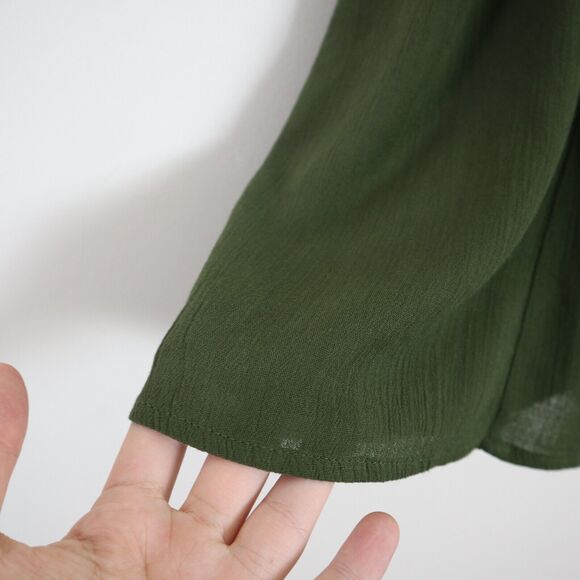 NWT Lulu’s Size S Harbor Point Wrap Dress Short Sleeve Olive Green - Picture 7 of 11